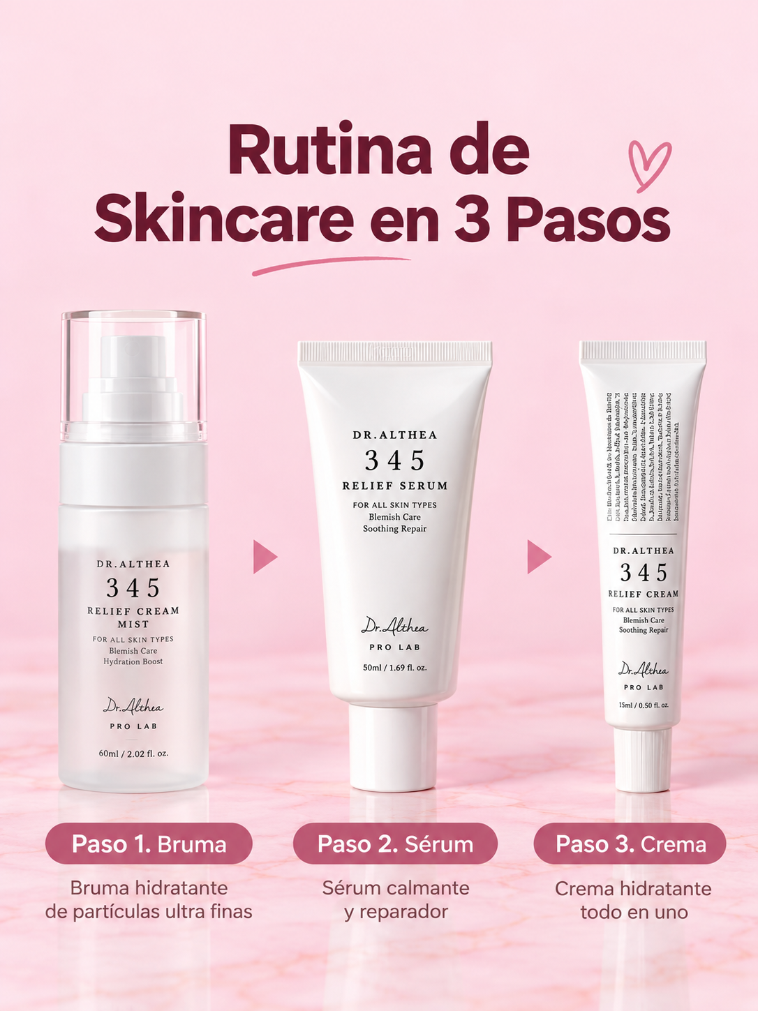 345 TRAVEL SET (Tónico MINI 60ml + Serum MINI 15ml+ Cream MINI 15ml)Dr Althea