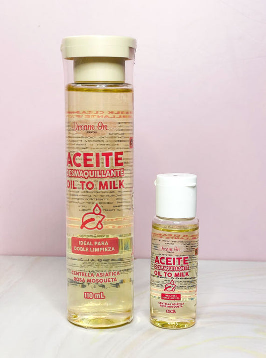 Mini aceite desmaquillante doble limpieza Oil to Milk 20 ml Dream On Cosmetics