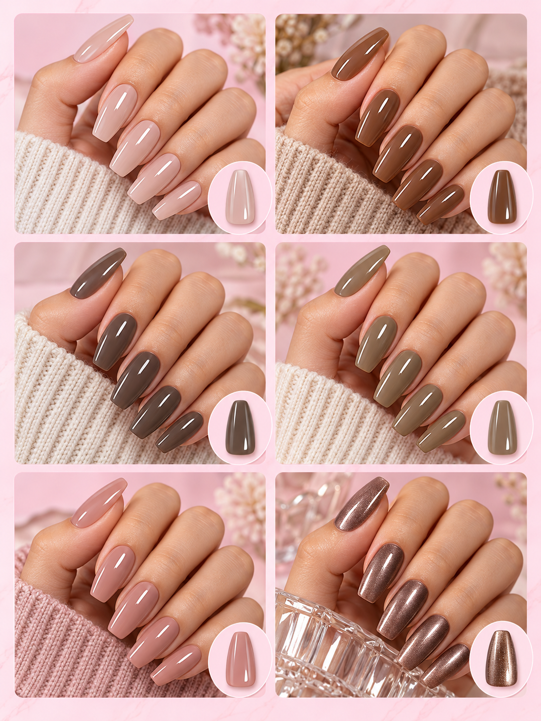 Docena de Uñas Press On Decoradas Ojo de Gato para Pegar REF OH-26-248