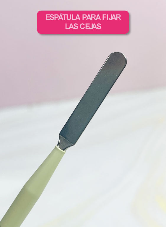 Brocha Duo Glam spoolie para peinar cejas/espátula DB09 Atenea