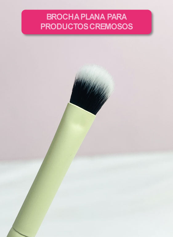 Brocha Duo Glam plana para productos cremosos/difuminadora DB12 Atenea