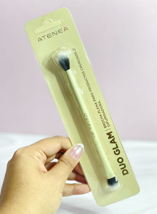 Brocha Duo Glam plana para productos cremosos/difuminadora DB12 Atenea
