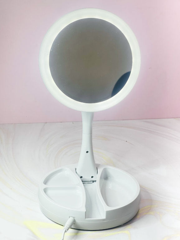 Espejo doble con luz led