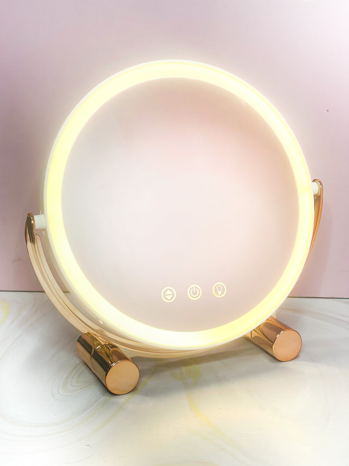 Espejo Redondo Dorado con Luz Led REF OH-26-262