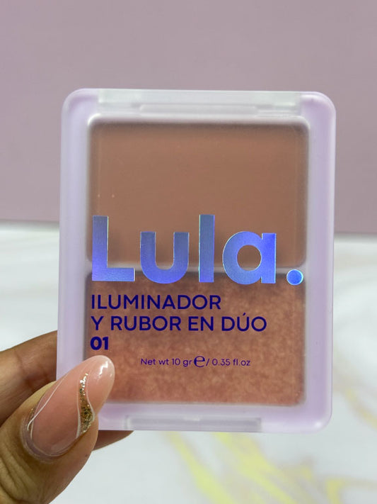 Iluminador y rubor en duo Lula