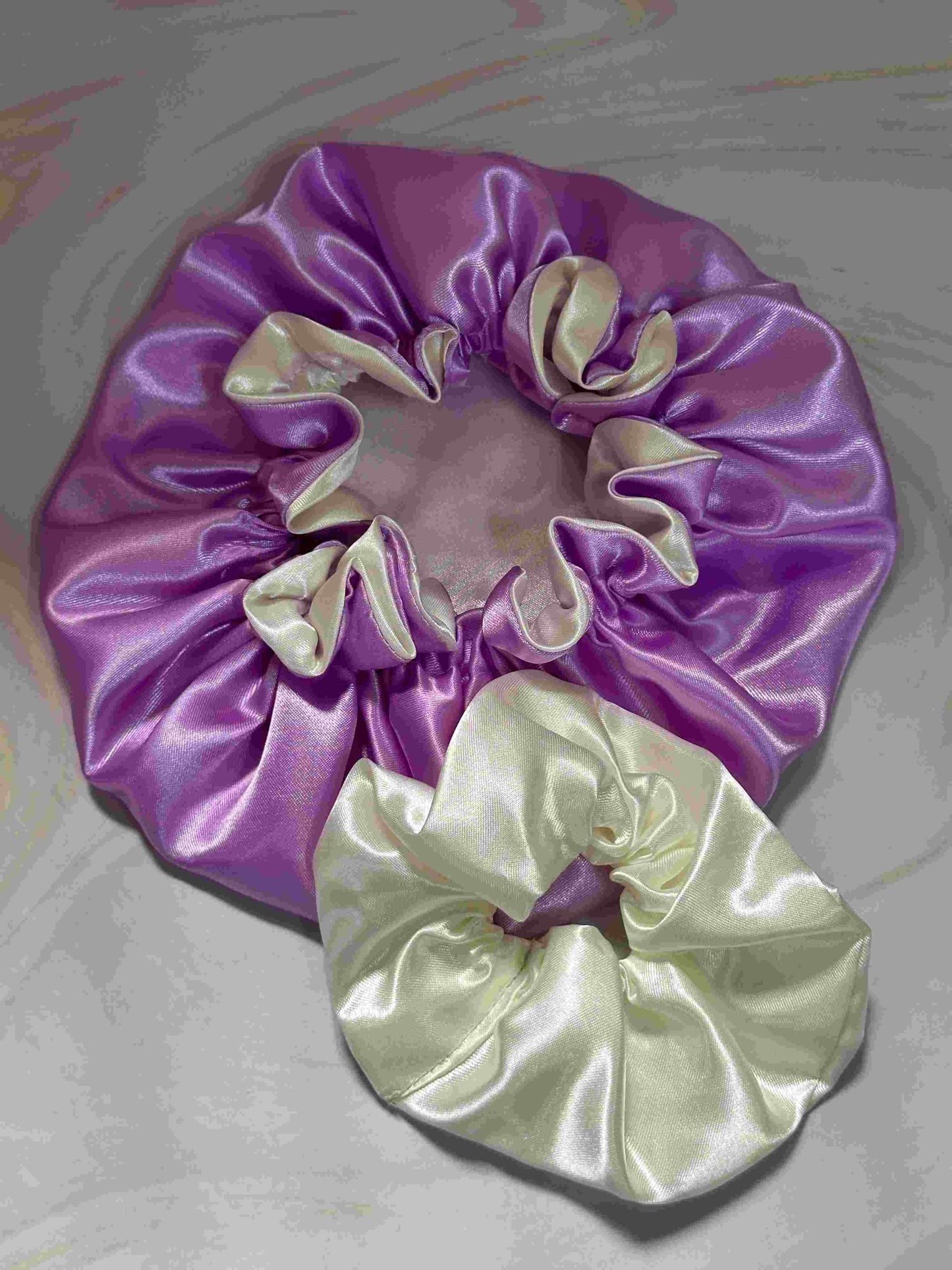 Gorro de satín + scrunchie