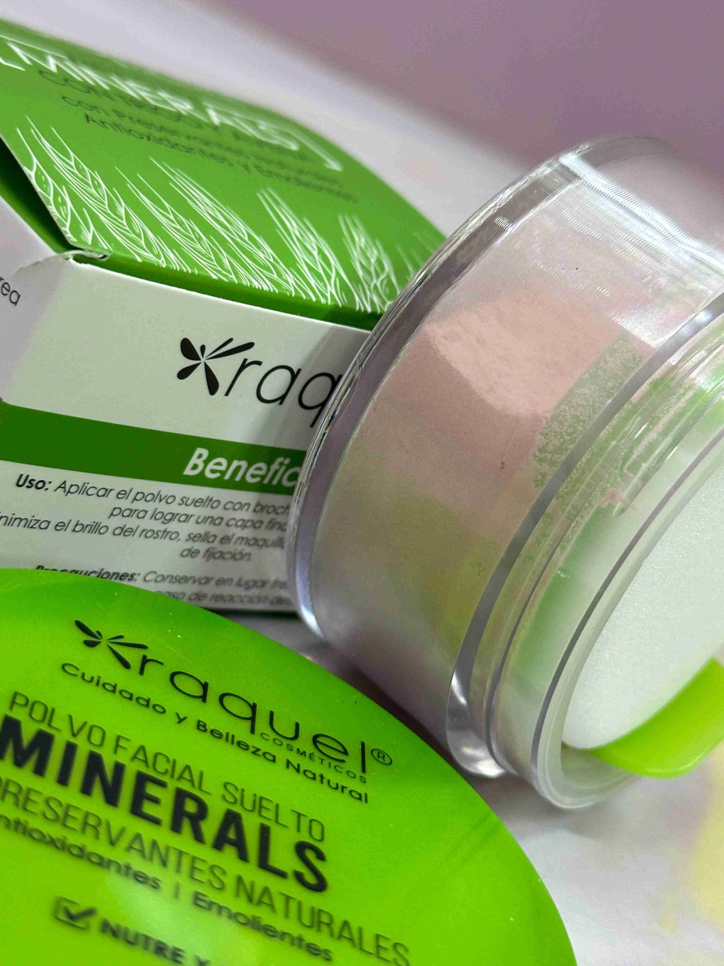 Polvo suelto mineral Raquel