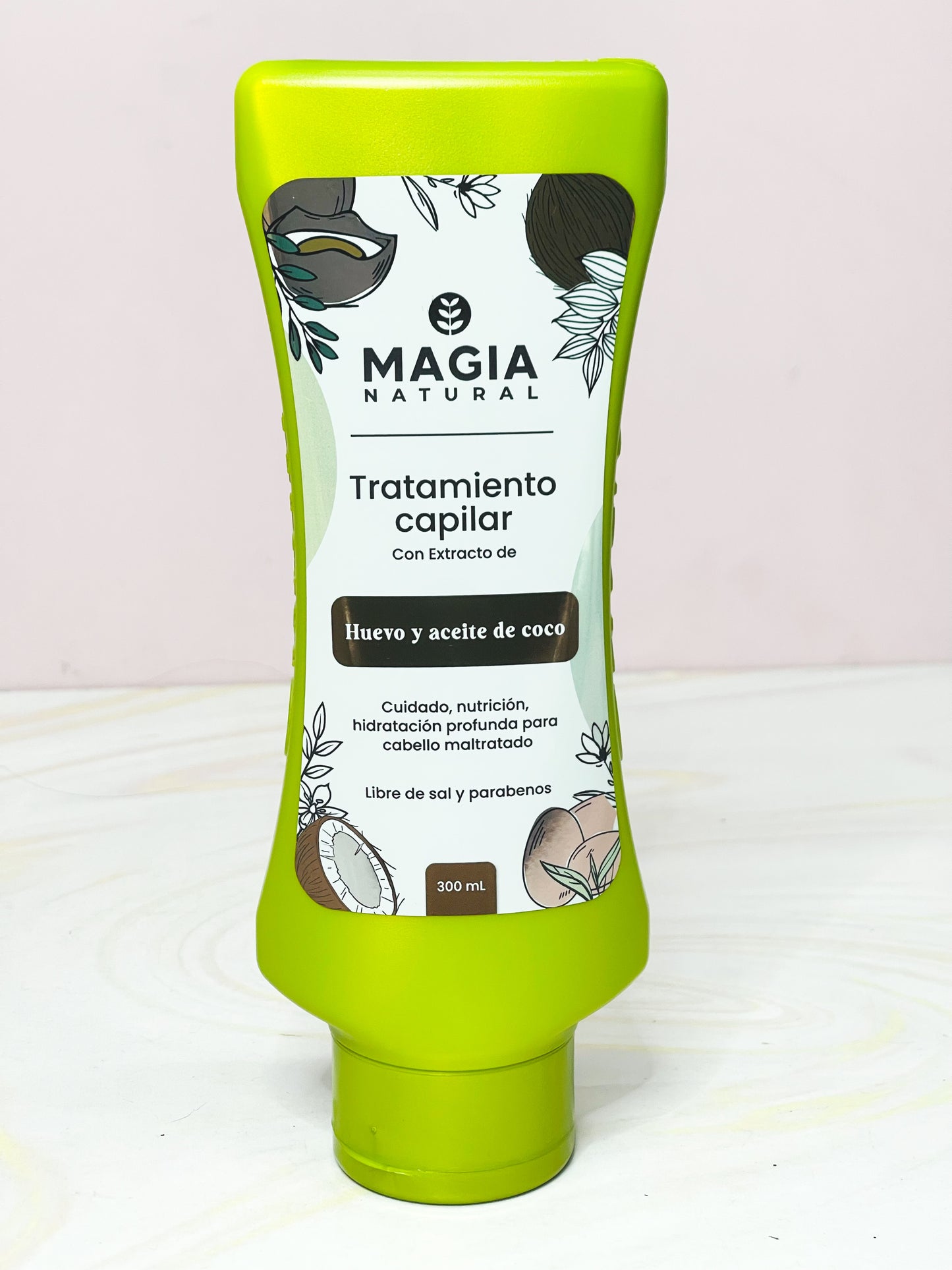 Tratamiento capilar Huevo y aceite de coco Magia Natural