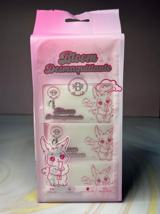 Paquete Pañitos Bloom desmaquillante rosados x8 Bloomshell