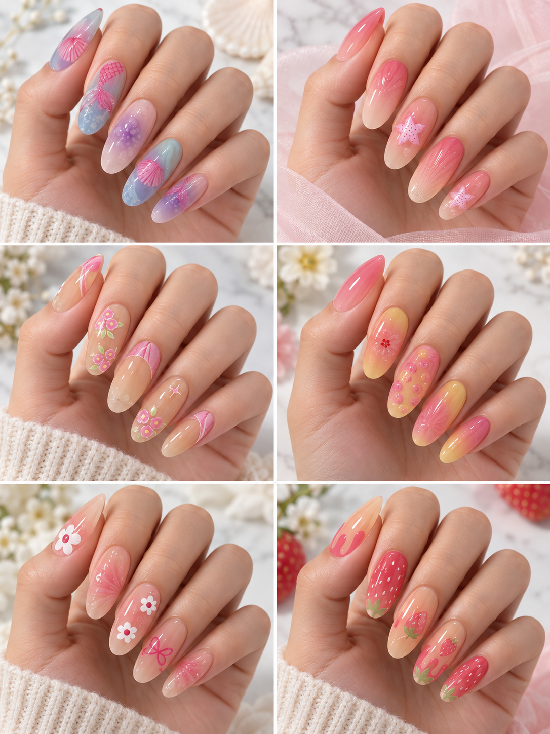 Docena de Uñas Press On Con Diseños para Pegar REF OH-26-249