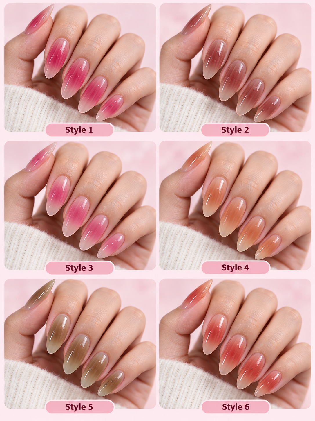 Docena de Uñas Press On Degrade para Pegar REF OH-26-251