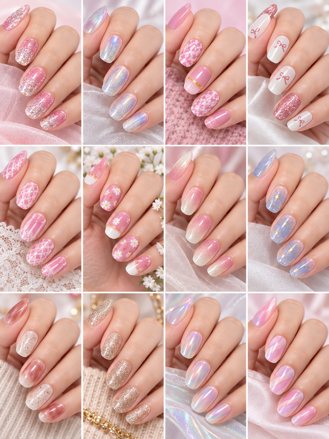 Docena de Uñas Adhesivas con Lámpara LED REF OH-26-250