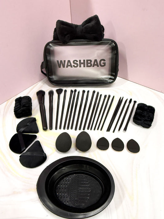 Kit de brochas negras + accesorios