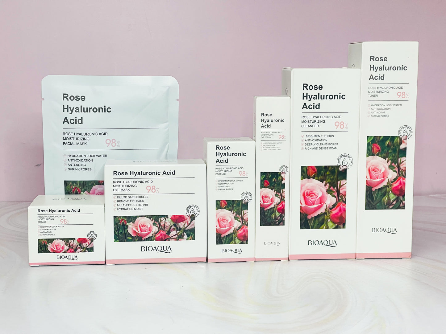 Kit de rosas y ácido hialurónico (7 PRODUCTOS) Bioaqua