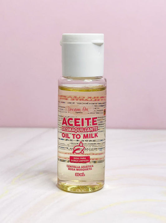 Mini aceite desmaquillante doble limpieza Oil to Milk 20 ml Dream On Cosmetics