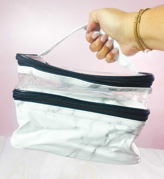 Organizador de maquillaje marmolizado