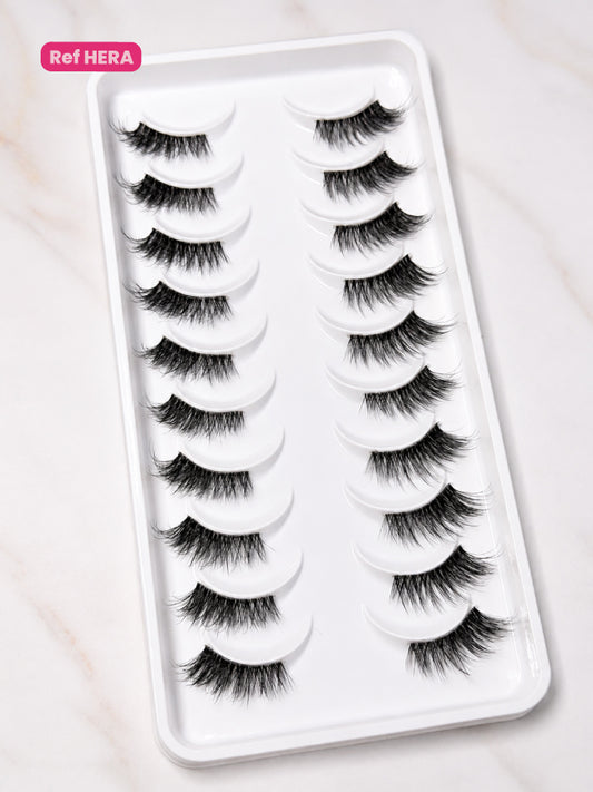 Pestañas Half Lashes con banda Transparente Ref HERA X 10 Bryka