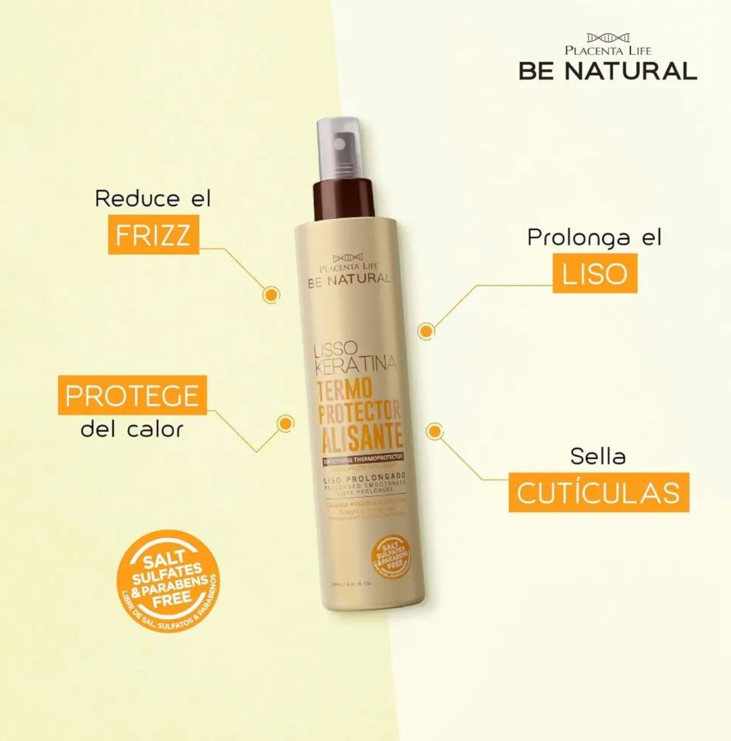 Termoprotector alisante Lisso keratina Be natural