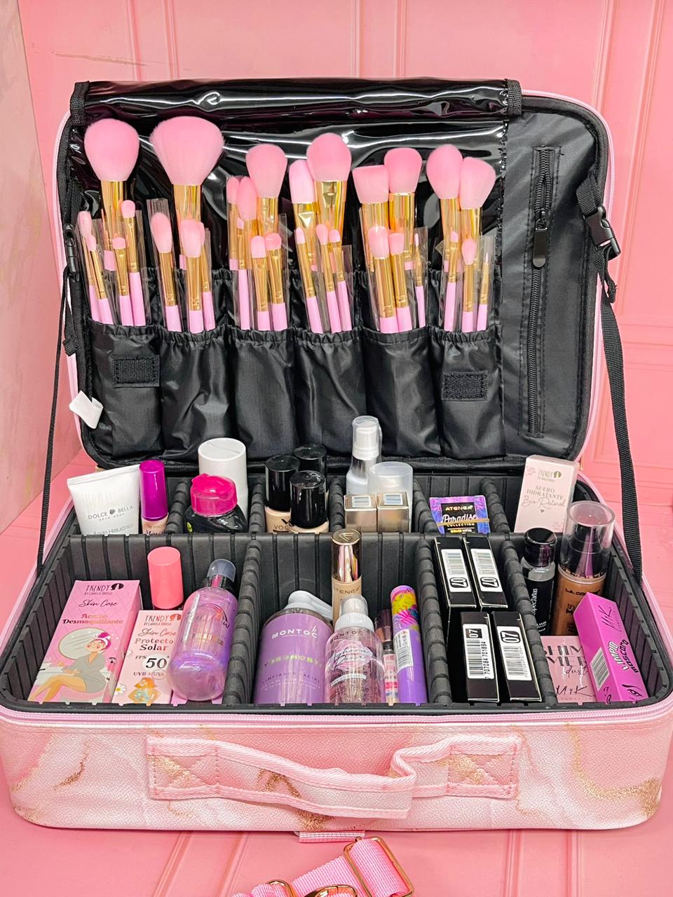 Maleta de maquillaje doble cierre