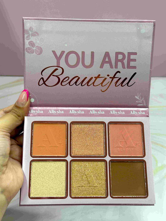 Paleta you are beautiful (contorno, rubor e iluminador) Alissha Beauty