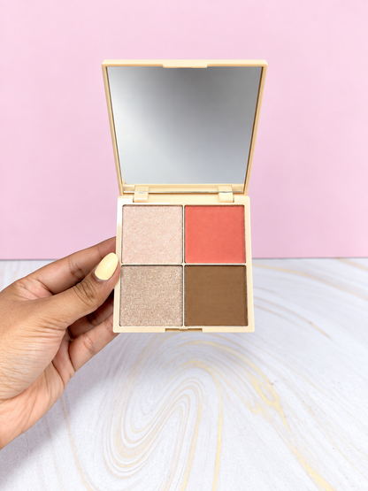 Rubor + Contorno + Iluminador Face Palette 01 Ref 727 Sagui