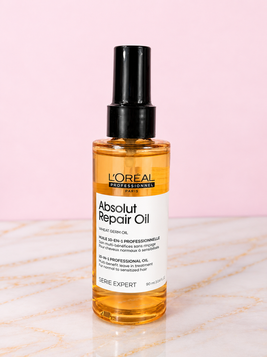 Aceite 10 en 1 Absolut Repair 90 ml Linea Profesional (color amarillo claro) Loreal