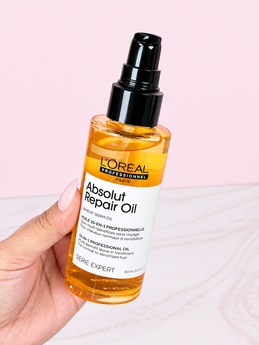 Aceite 10 en 1 Absolut Repair 90 ml Linea Profesional (color amarillo claro) Loreal