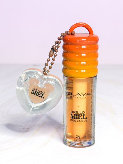 Brillo miel Dúo + mascarilla de Labios Elaya