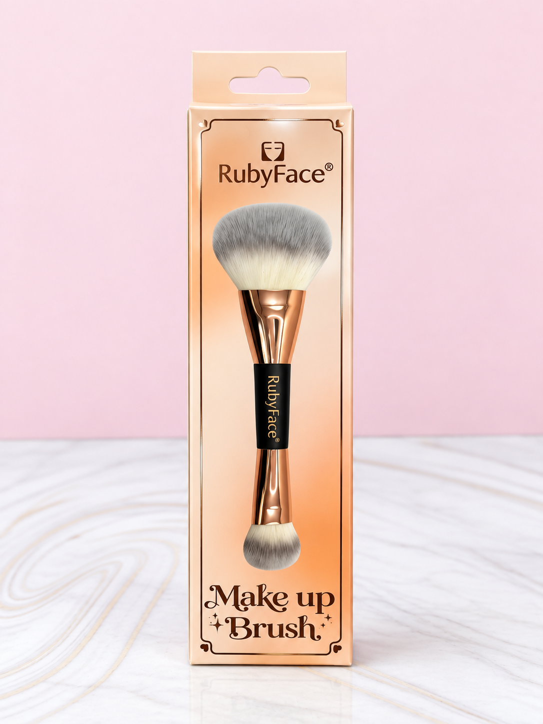 Brocha Doble de Polvo y Rubor Dorada REF OH-26-041 Ruby Face