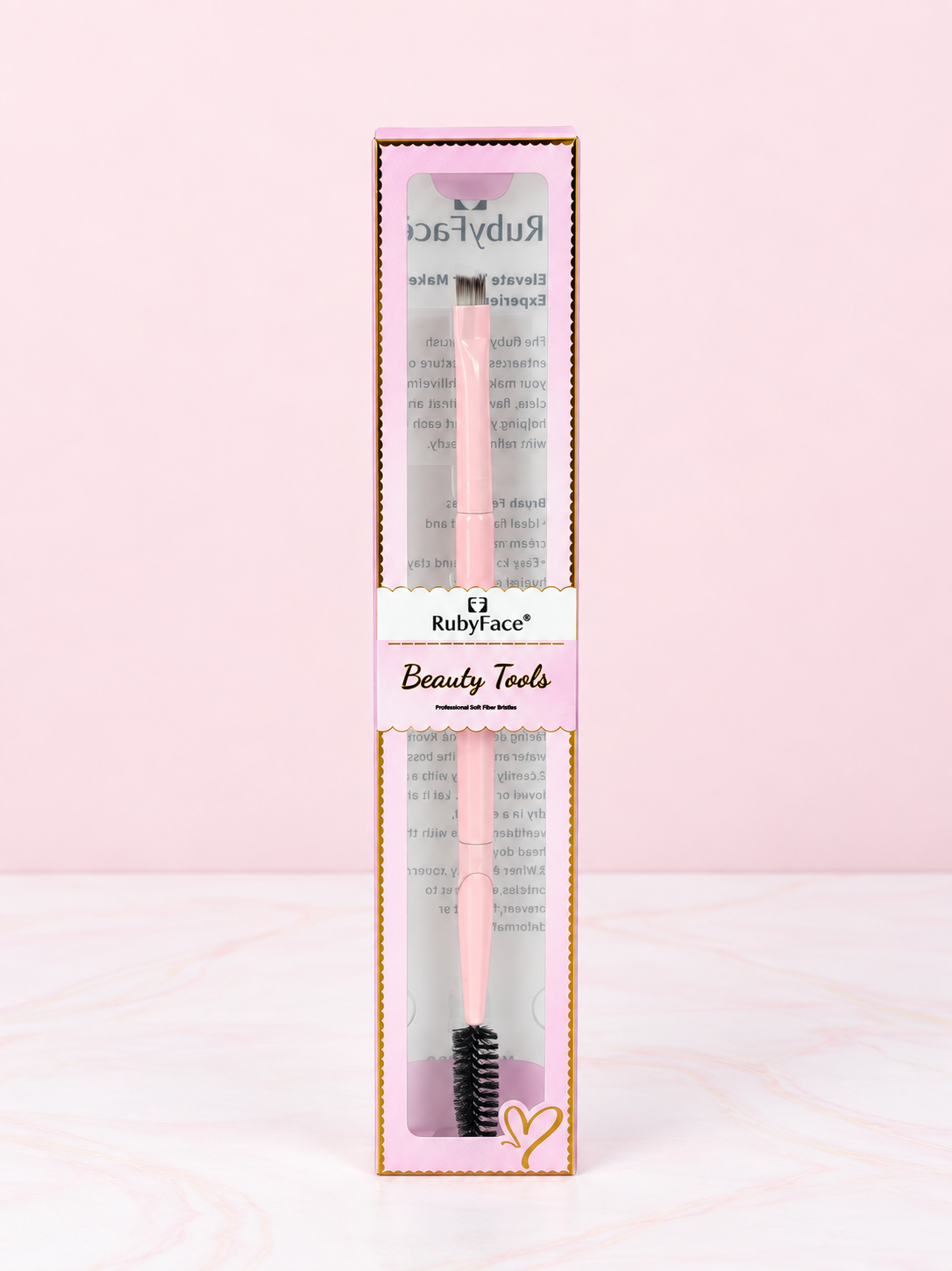 Brocha de Cejas Doble Rosada REF OH-26-020 Ruby Face