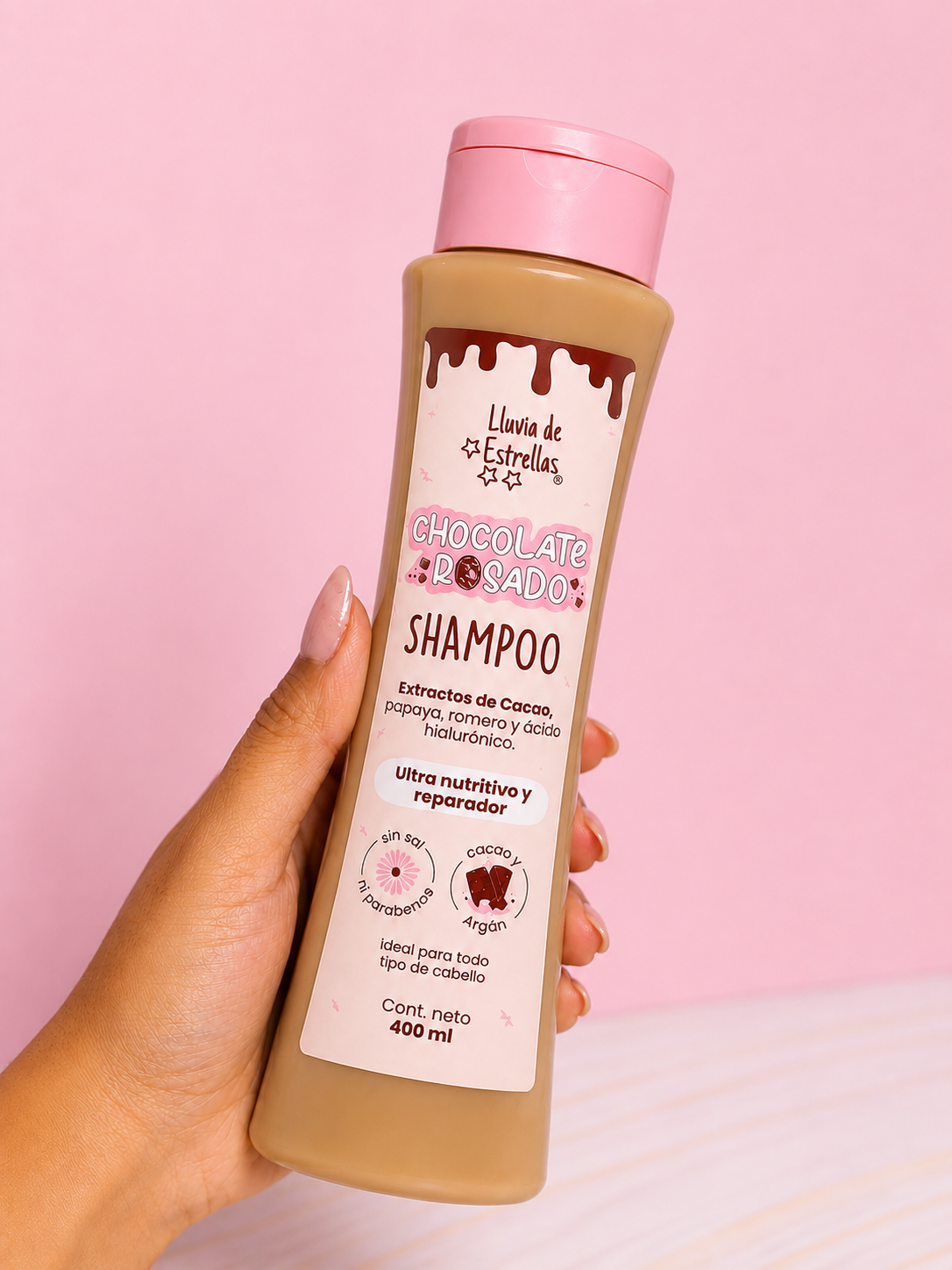 Shampoo chocolate rosado Lluvia de estrellas