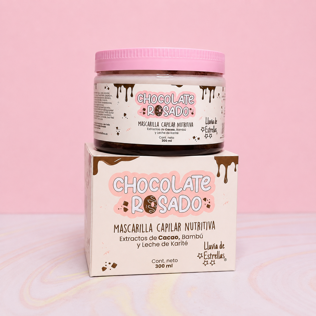 Mascarilla capilar chocolate rosado Lluvia de estrellas