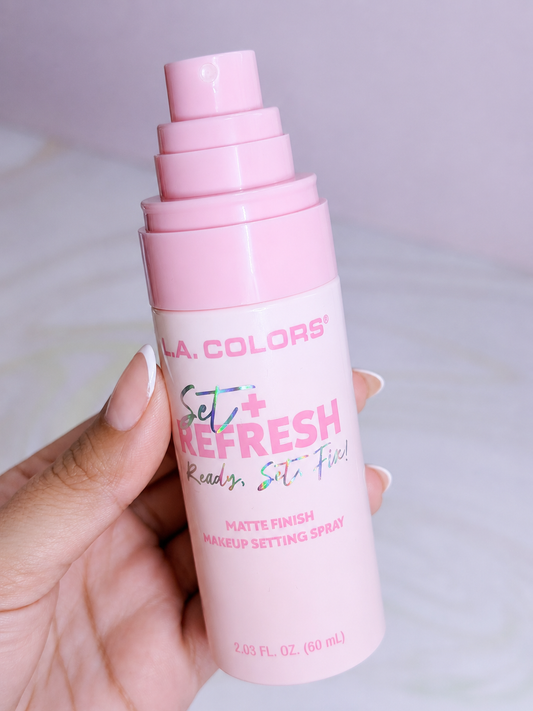 Fijador Matte Set + Refresh Spray LA Colors
