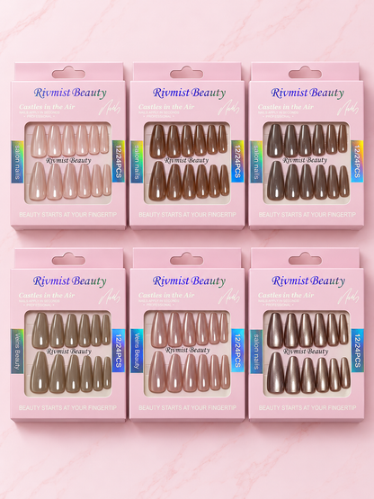 Docena de Uñas Press On Decoradas Ojo de Gato para Pegar REF OH-26-248