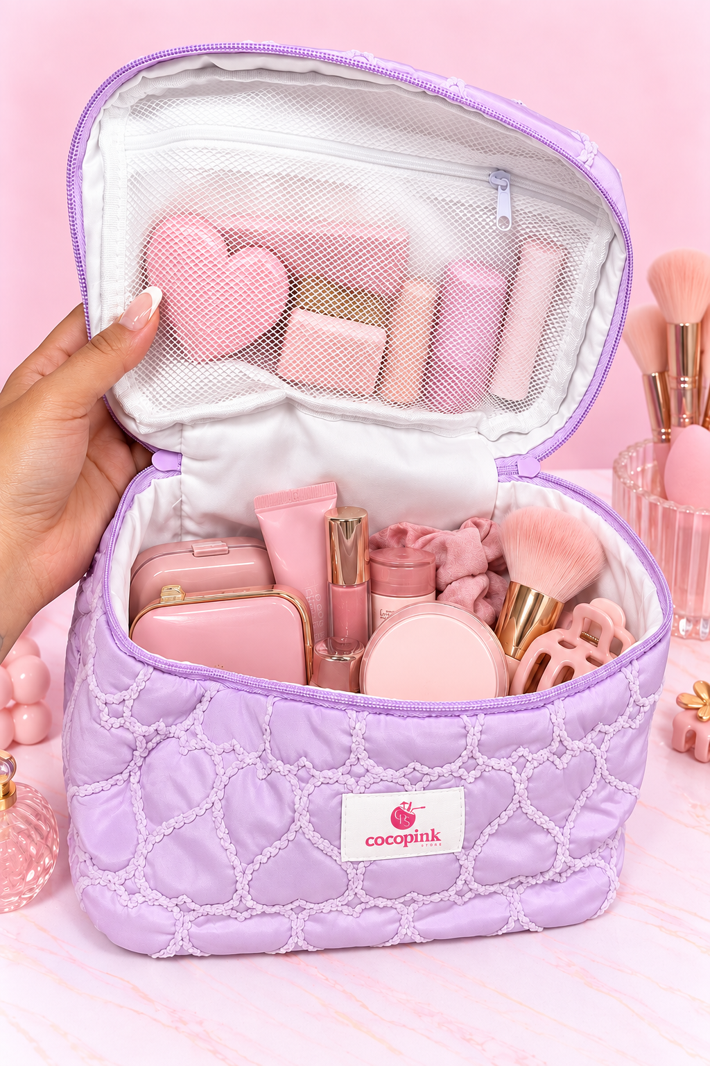 Cosmetiquera de Corazones Coco Pink REF OH-26-233