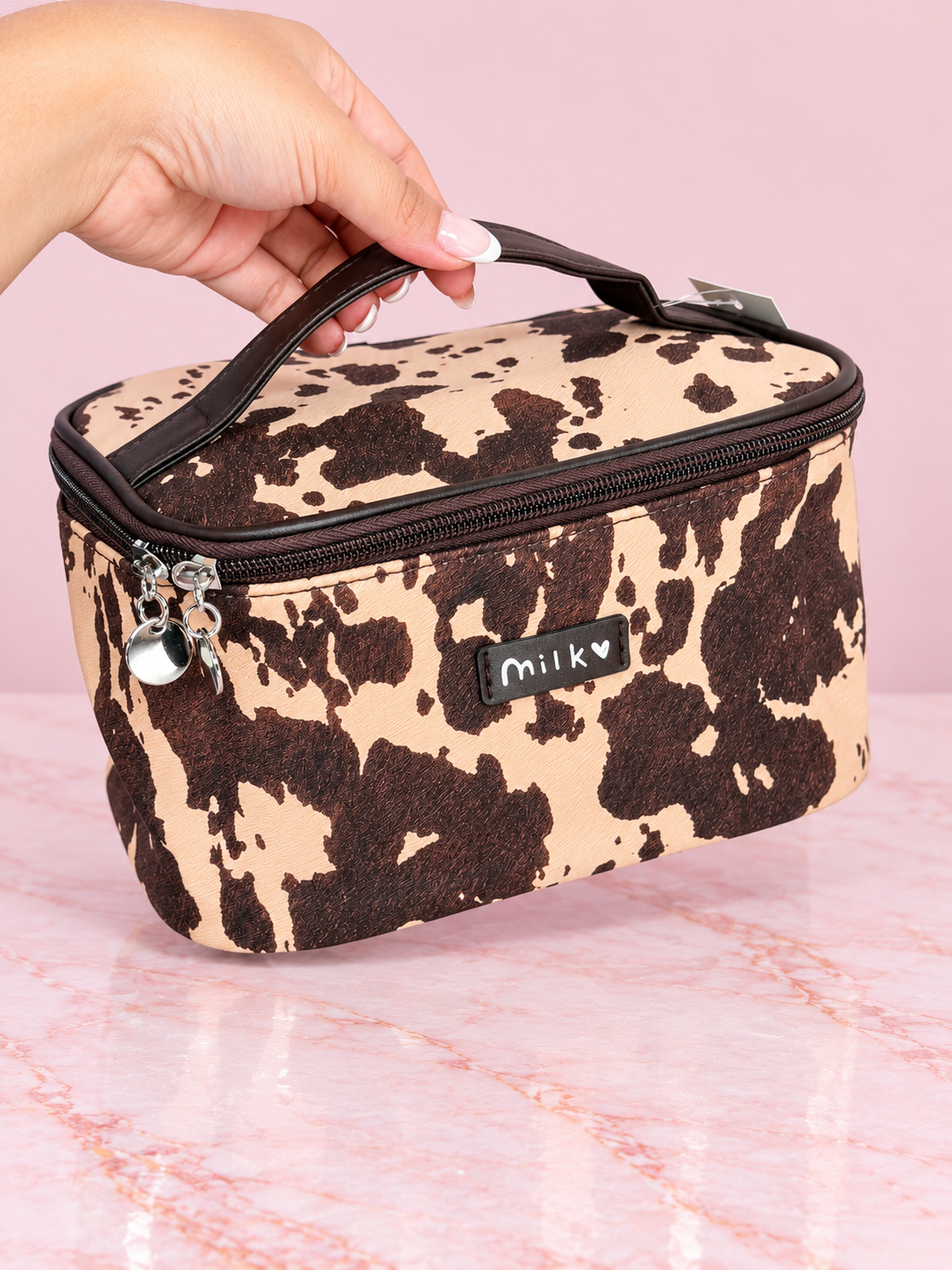 Cosmetiquera tipo Baúl Estampado Vaca Ref OH-26-205