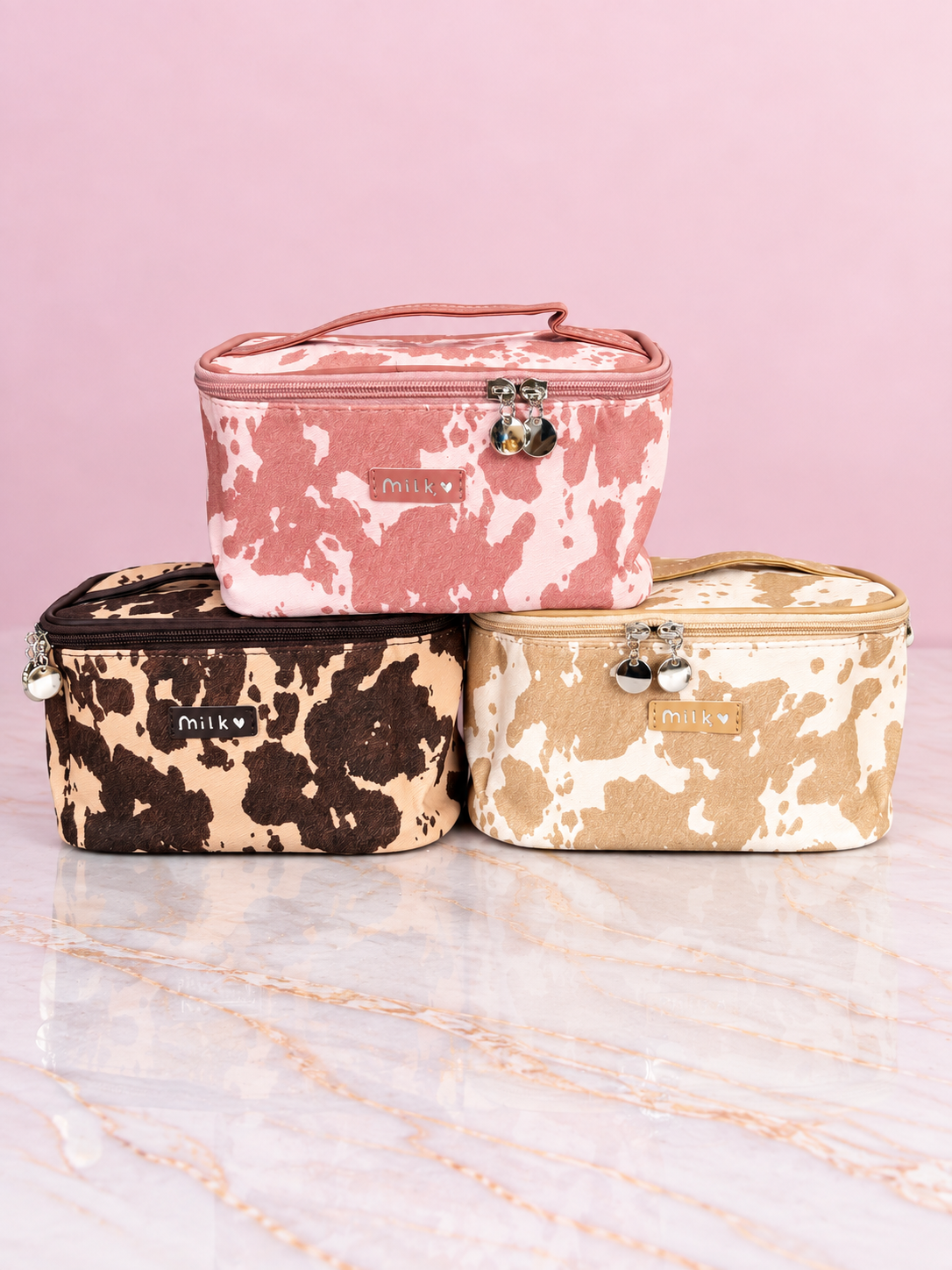 Cosmetiquera tipo Baúl Estampado Vaca Ref OH-26-205