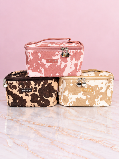 Cosmetiquera tipo Baúl Estampado Vaca Ref OH-26-205