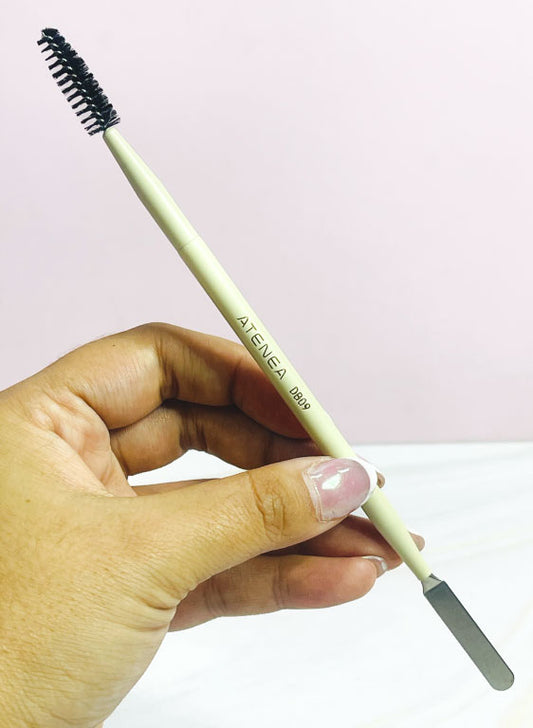 Brocha Duo Glam spoolie para peinar cejas/espátula DB09 Atenea