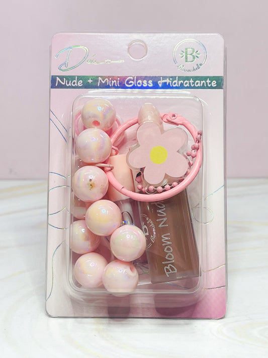 Dúo Nude + mini gloss hidratante Bloomshell