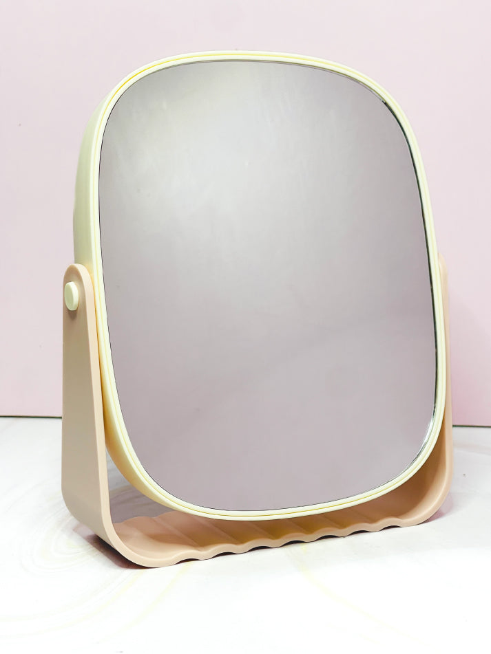 Espejo de mesa con soporte y porta brochas Ref V2686