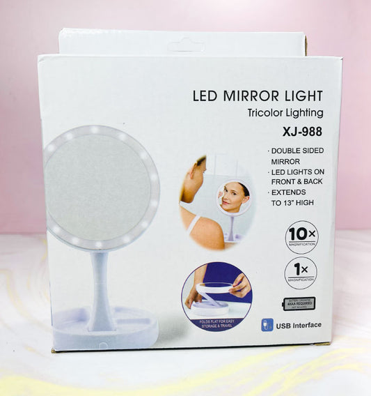 Espejo doble con luz led