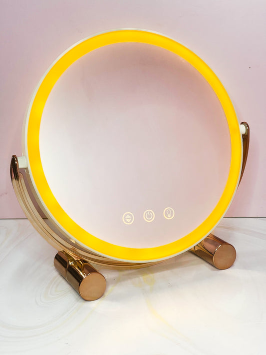Espejo Redondo Dorado con Luz Led REF OH-26-262