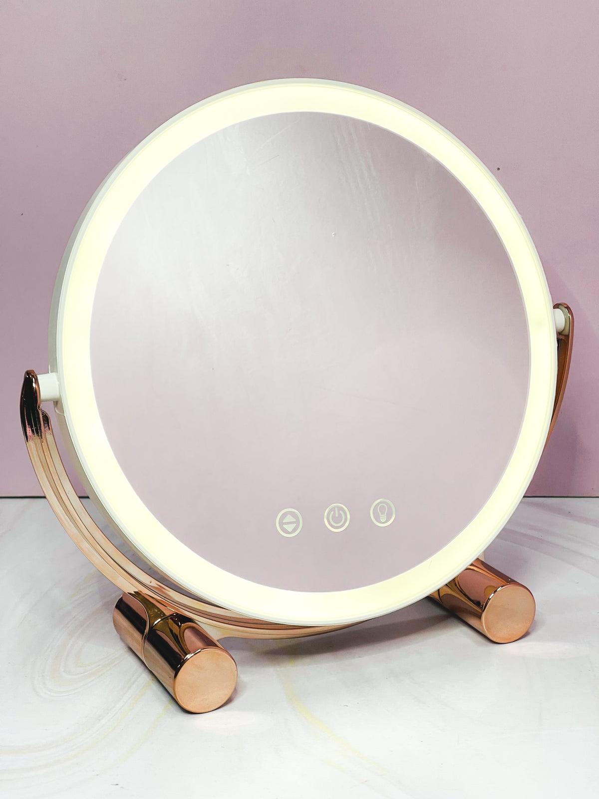 Espejo Redondo Dorado con Luz Led REF OH-26-262