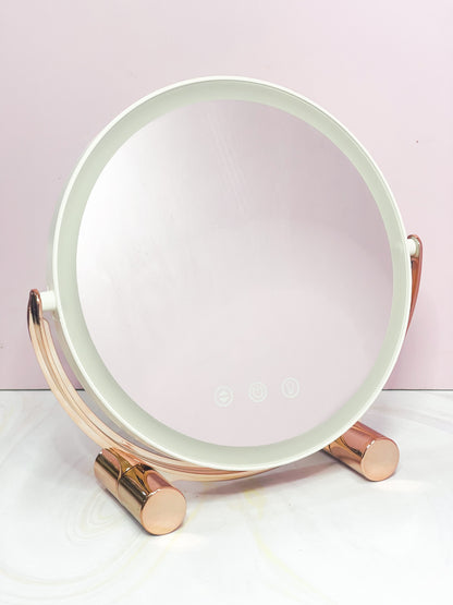 Espejo Redondo Dorado con Luz Led REF OH-26-262