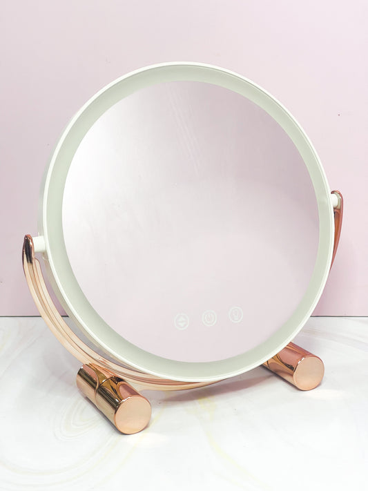 Espejo Redondo Dorado con Luz Led REF OH-26-262