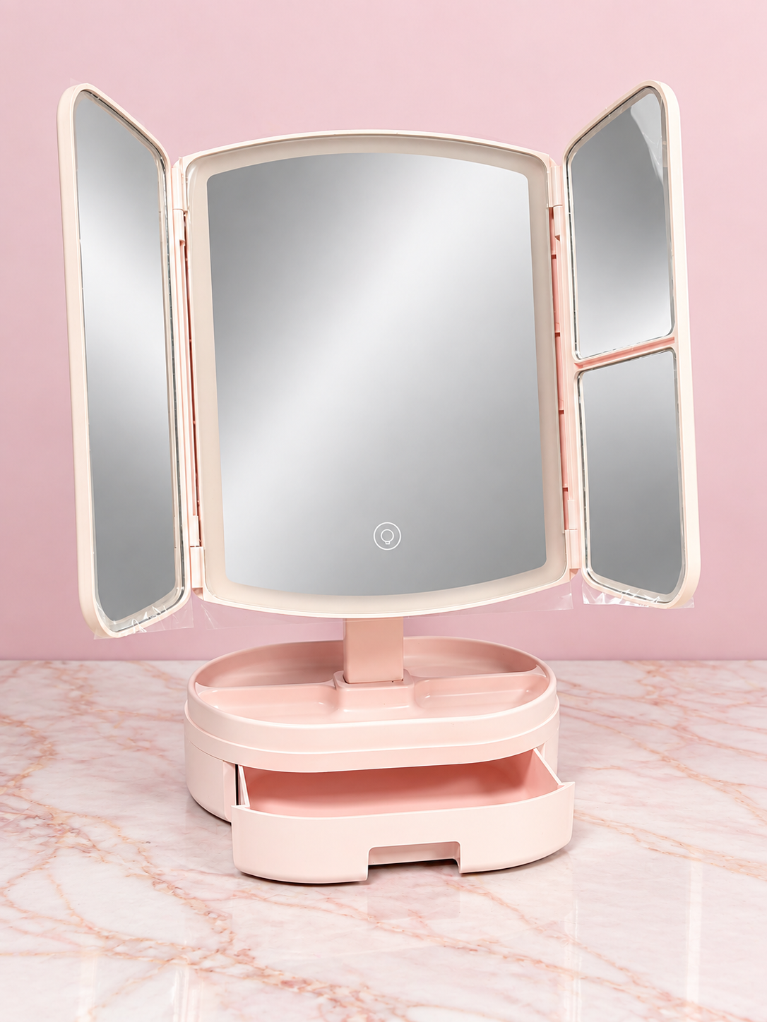 Espejo Plegable con TEXTURA + organizador REF OH-26-267