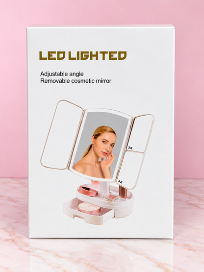 Espejo Plegable con TEXTURA + organizador REF OH-26-267