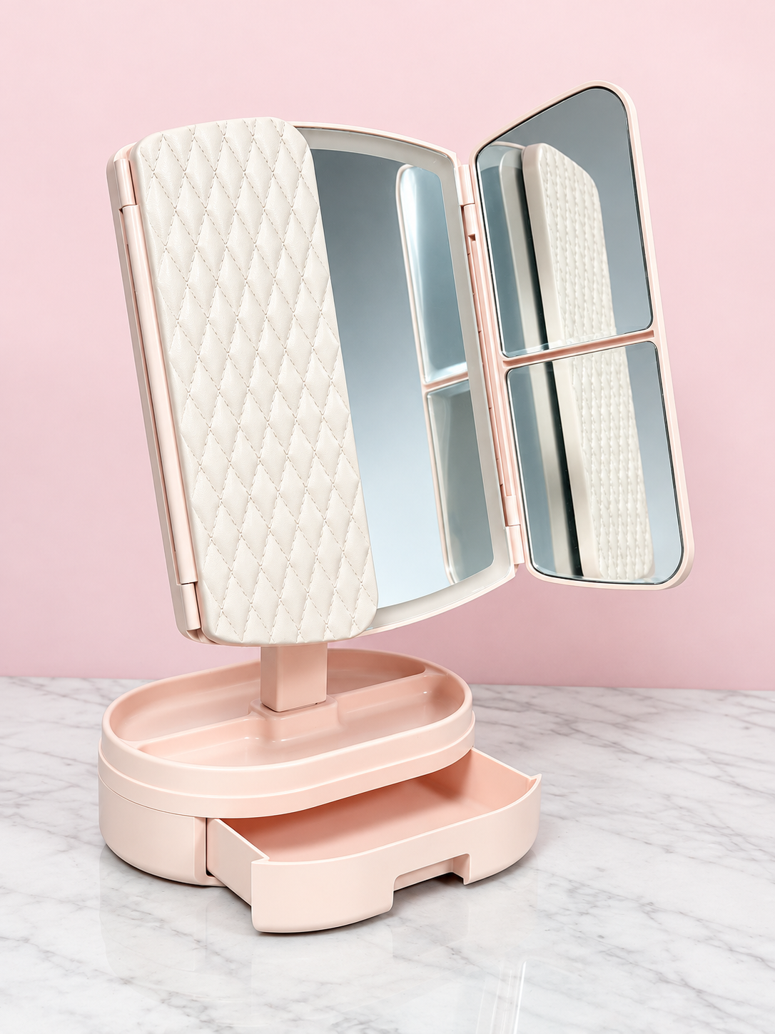 Espejo Plegable con TEXTURA + organizador REF OH-26-267