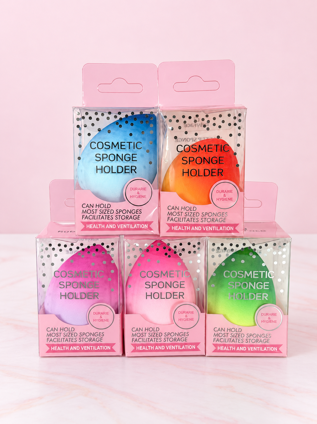 Esponja Bicolor Cosmetic Sponge Holder REF OH-26-033 Ruby Face